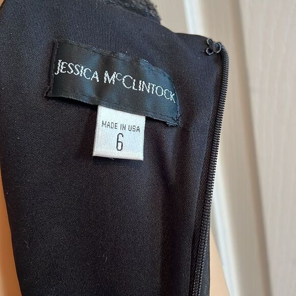 Jessica McClintock Black Mini Dress Size 6 Sleeveless Sequins Party Cocktails - Picture 10 of 13